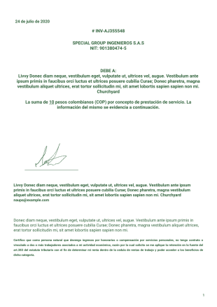 Cuenta De Cobro Plantilla PDF