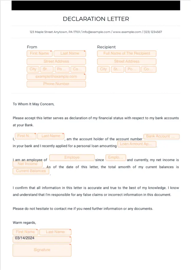 Declaration Letter