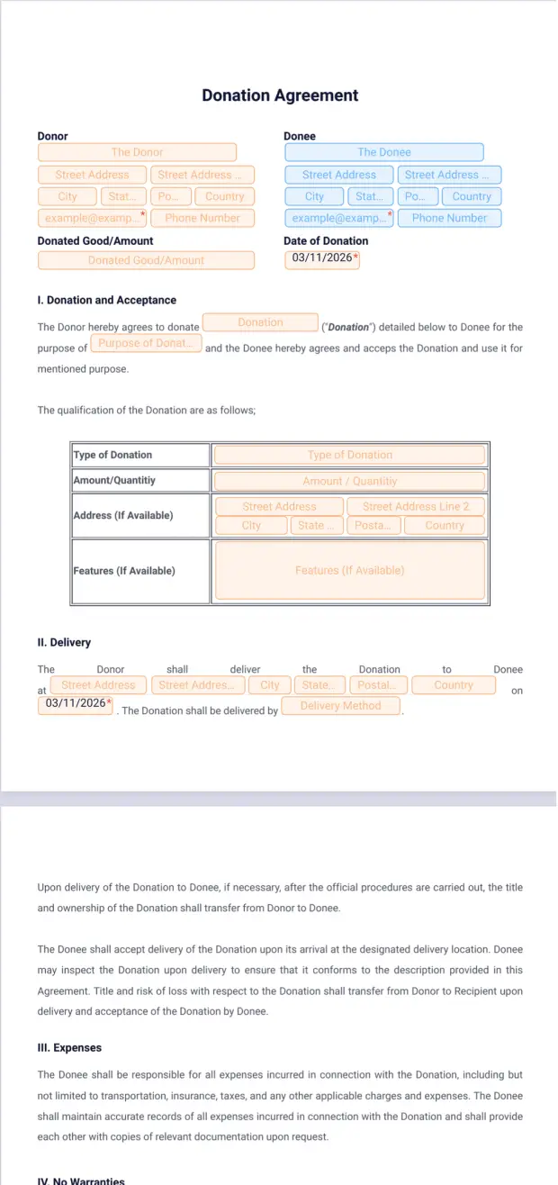 Donation Agreement