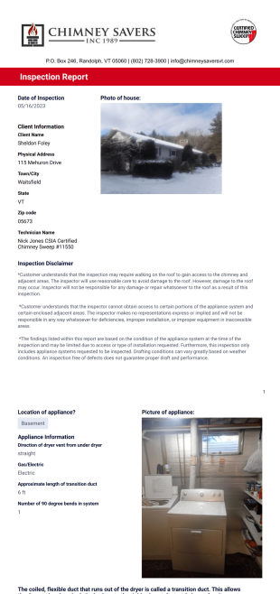 Dryer Vent PDF Template