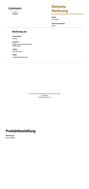 Einfache Rechnungsvorlage 1 - PDF-Vorlagen