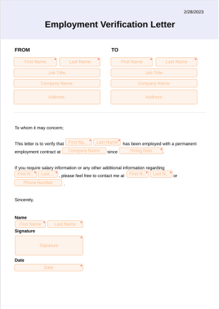 Employment Verification Letter Template - PDF Templates