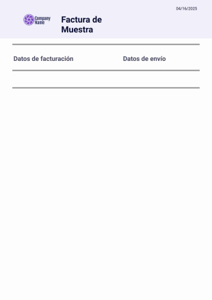 Factura de Muestra Plantilla PDF