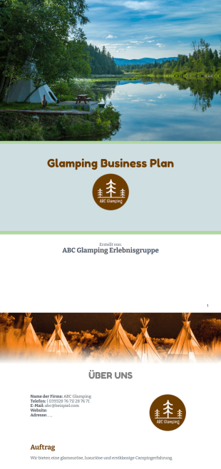 Glamping Business Plan Vorlage - PDF-Vorlagen