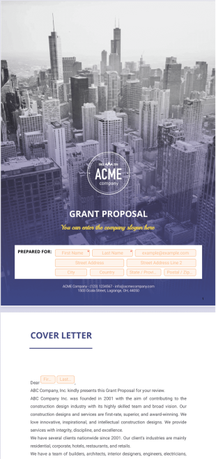 Grant Proposal PDF Template