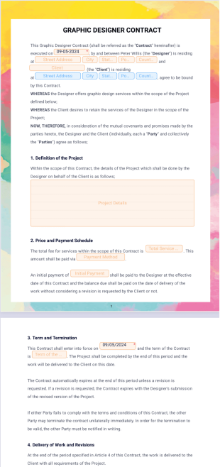 Graphic Designer Contract PDF Template