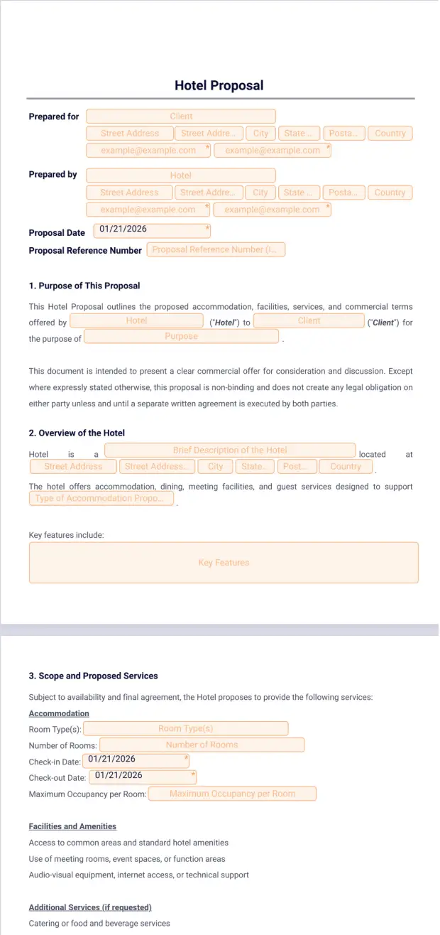 Hotel Proposal Template