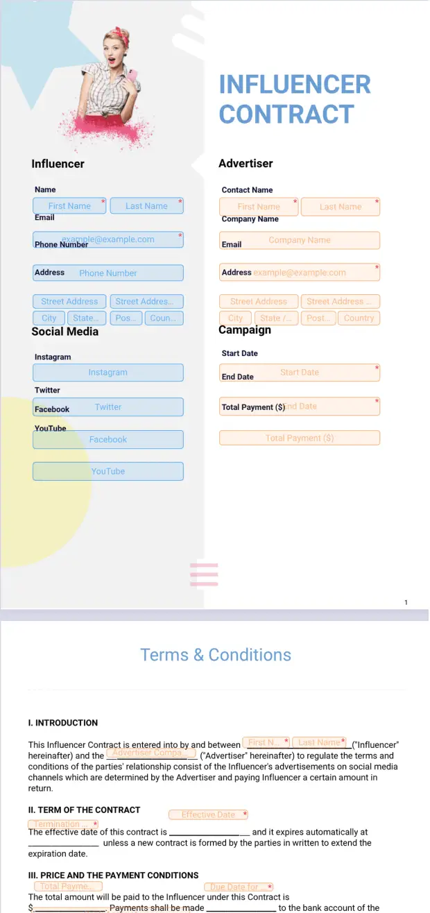 Influencer Contract Template