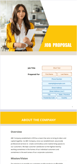 Job Proposal Template - PDF Templates