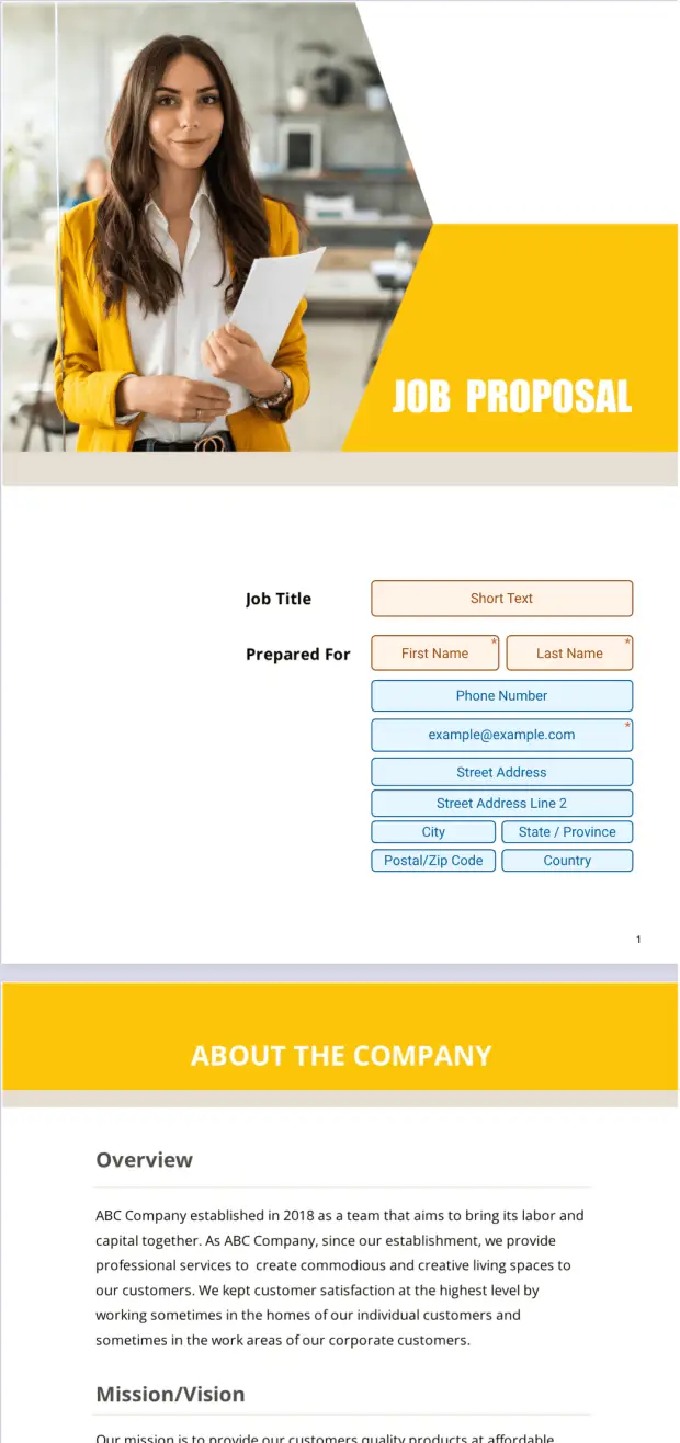 Job Proposal Template