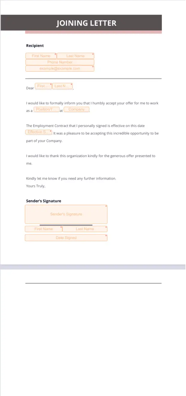 Joining Letter