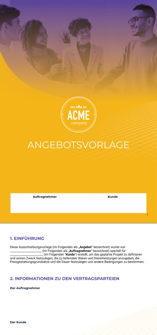 Kostenlose Angebotsvorlage - PDF-Vorlagen