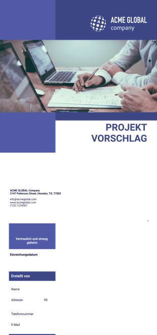 Kostenlose Projektvorschlagsvorlage - PDF-Vorlagen