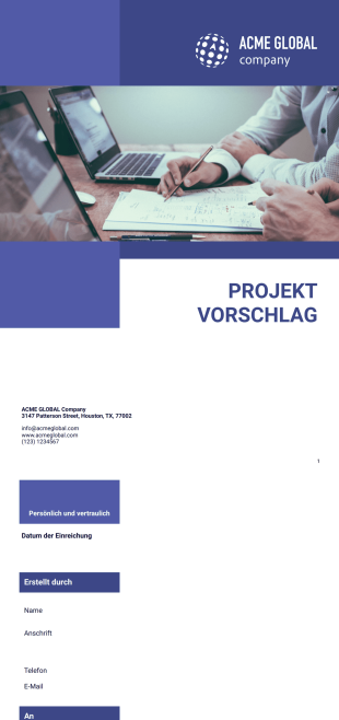 Professionelle Projektvorstellung Vorlage - PDF-Vorlagen
