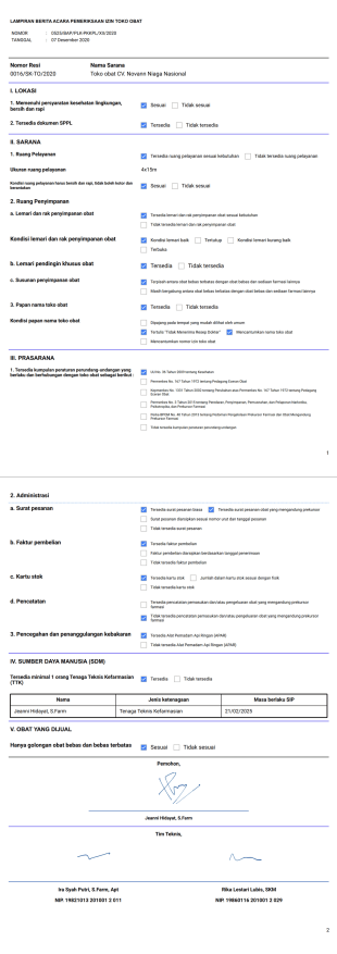 Lampiran Toko Obat Template PDF