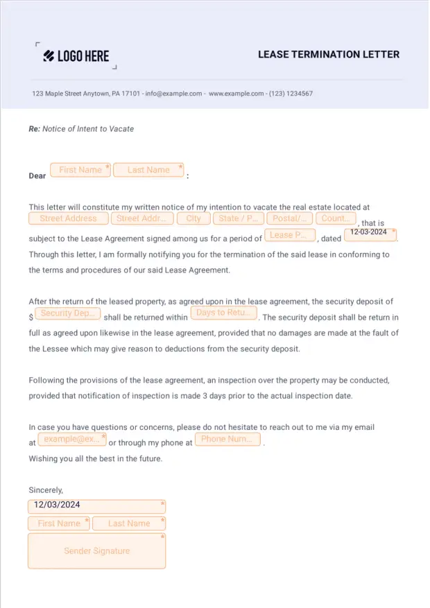 Lease Termination Letter