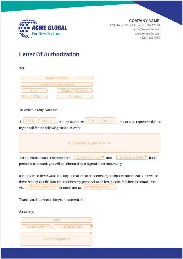 Letter of Authorization