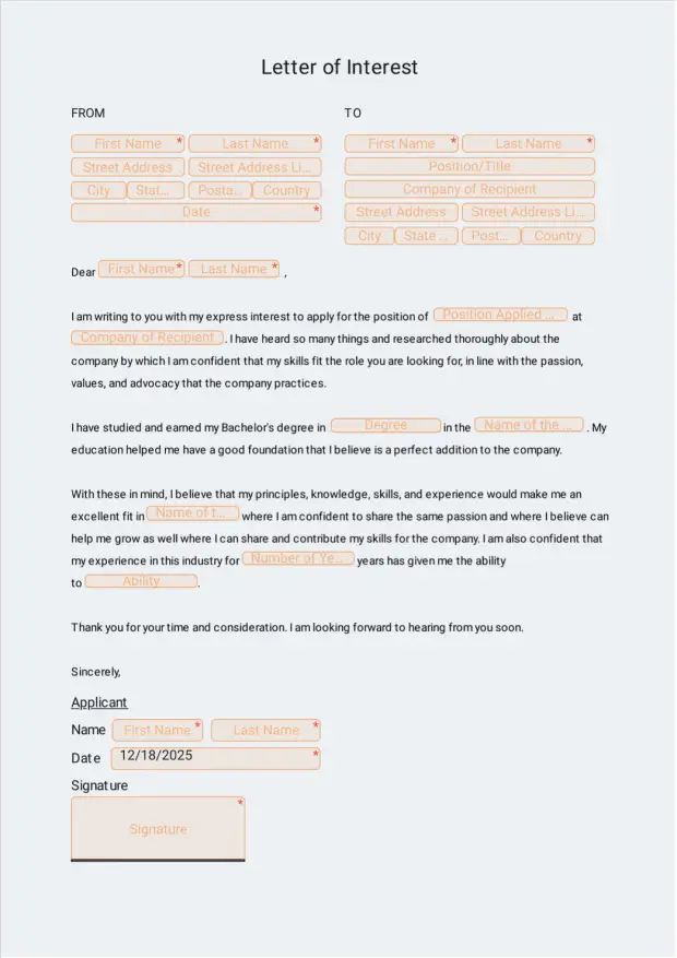 Letter of Interest Template