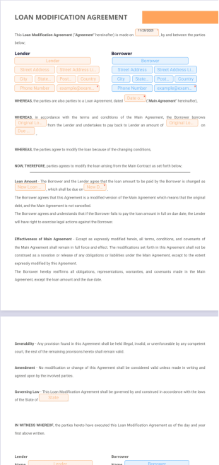 Loan Modification Agreement PDF Template