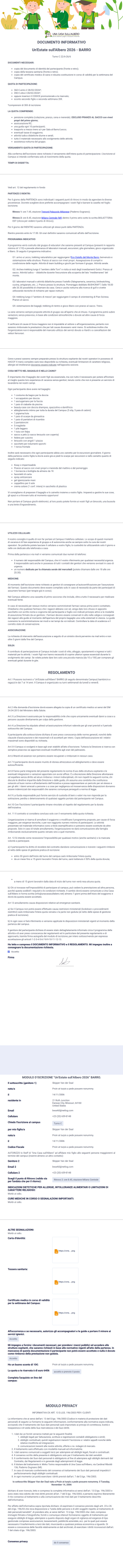 Barro iscrizione Template PDF