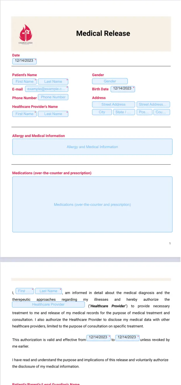 Medical Release Form