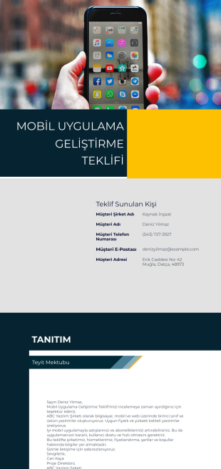 Mobil Uygulama Geliştirme Teklifi Şablonu - PDF Şablonları