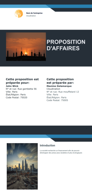 Modèle de proposition commerciale gratuit - Modèles de PDF