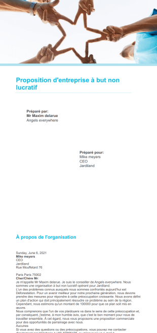 Modèle de proposition d'entreprise à but non lucratif - Modèles de PDF