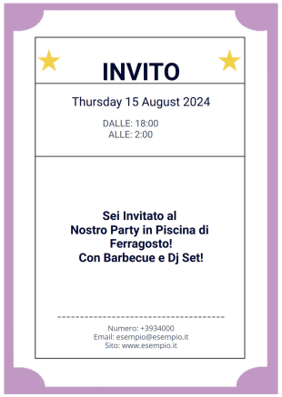 Modello di Biglietto di Invito - Modelli di PDF