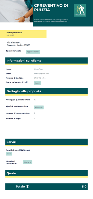 Modello di preventivo di pulizia - Modelli di PDF