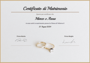 Modello Gratuito di Certificato di Matrimonio - Modelli di PDF