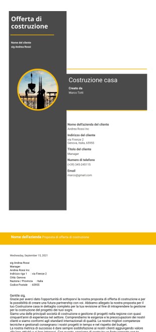 Modello per proposta di costruzione - Modelli di PDF