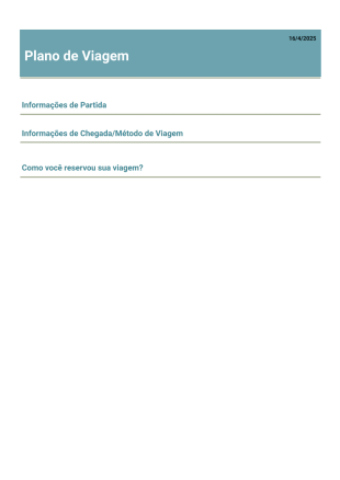 Modelo de Plano de Viagem - Modelos para PDFs