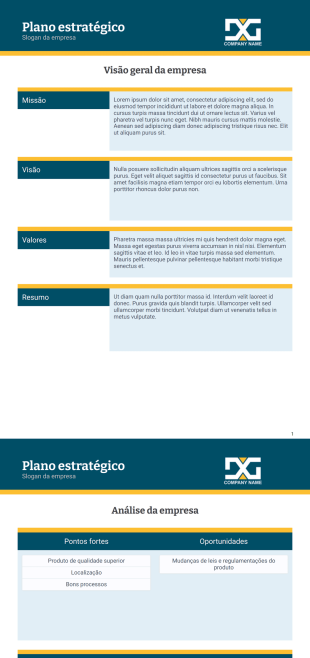 Modelo de Plano Estratégico - Modelos para PDFs