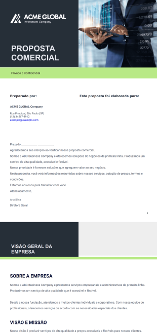 Modelo de Proposta Comercial Gratuito - Modelos para PDFs