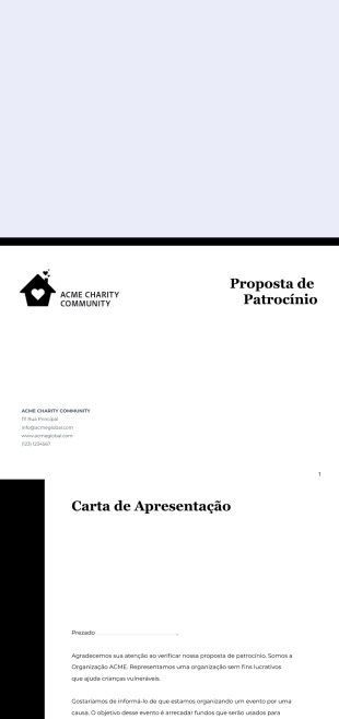 Modelo de Proposta de Patrocínio - Modelos para PDFs