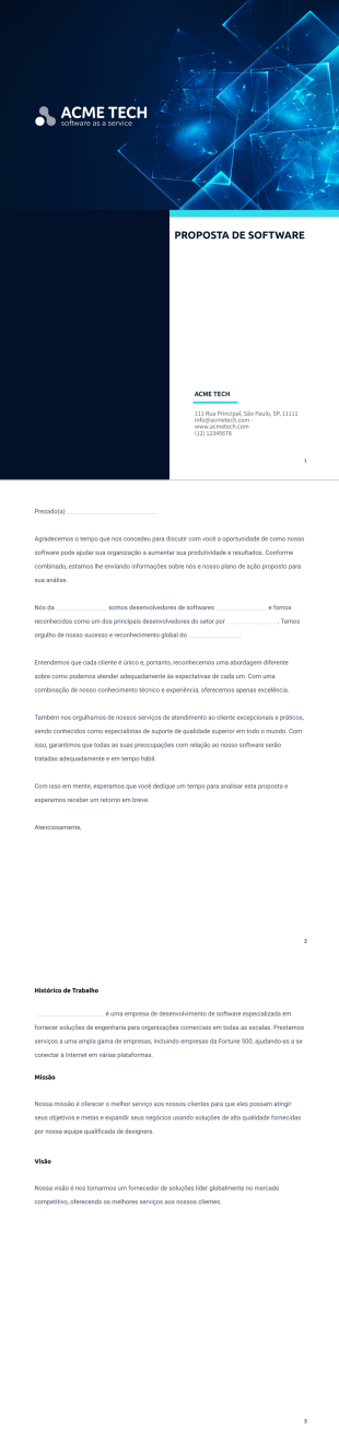 Modelo de Proposta de Serviço de Software - Modelos para PDFs