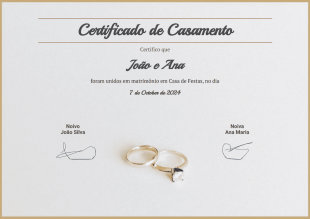 Modelo de Certificado de Casamento Gratuito - Modelos para PDFs