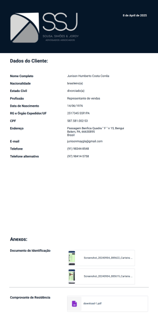 Modelo Identificação de Cliente - Modelos para PDFs