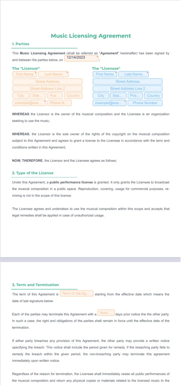 Music Licensing Agreement