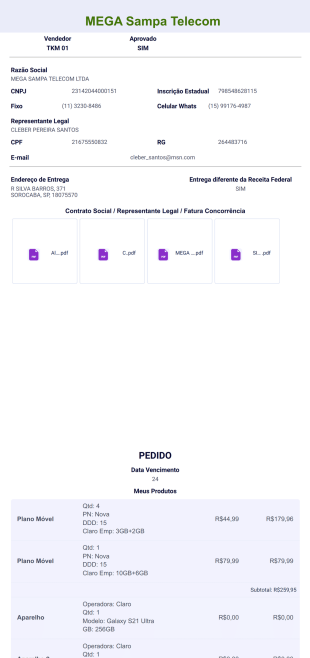 Nacional Telecom Modelo de PDF