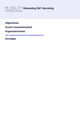 Onboarding 360° Recruiting PDF-Vorlage