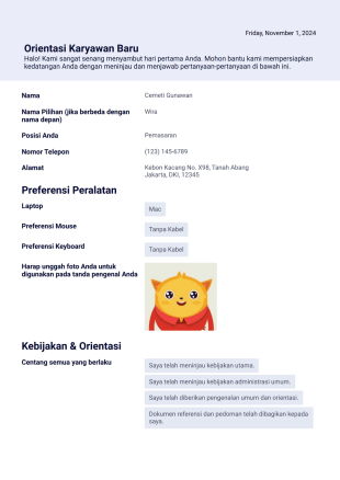 Orientasi Karyawan Baru Template PDF