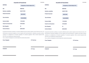 Papeleta de Vacaciones Plantilla PDF