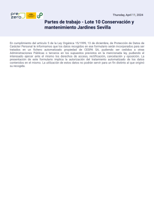 Partes jardines Plantilla PDF