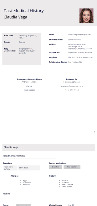 Past Medical History Form PDF Template