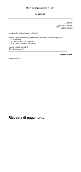 Pdf Ricevuta Template PDF