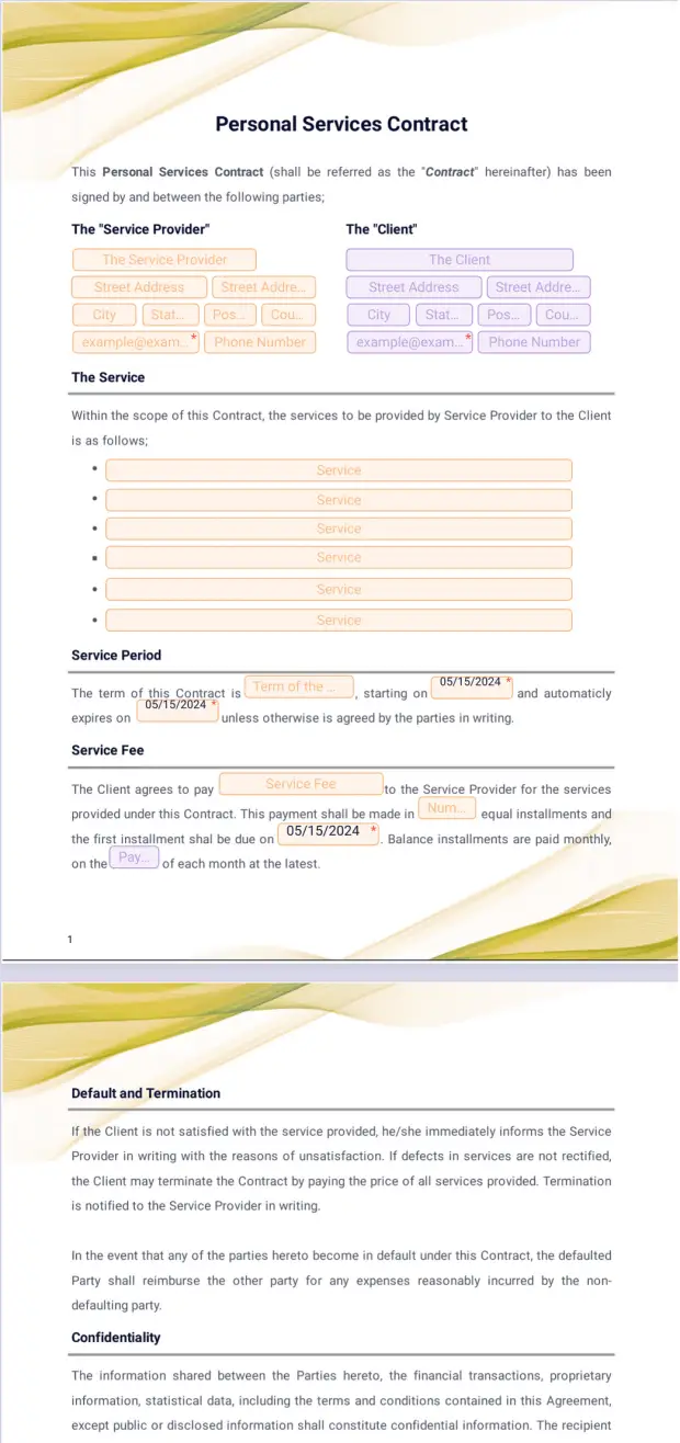 Personal Services Contract