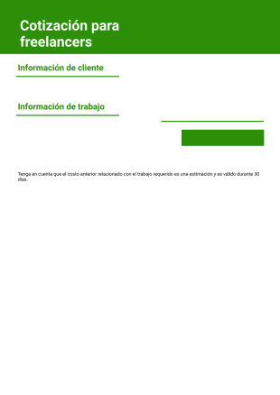 Plantilla de cotización para freelancers - Plantillas PDF