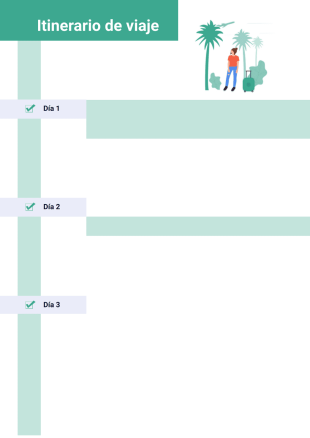 Plantilla de itinerario de viaje - Plantillas PDF